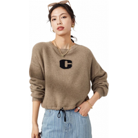 帕罗（PALUOPO）圆领套头毛衣兔毛羊毛长袖秋冬厚款保暖时尚针织毛衫TS21671Y