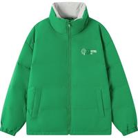 森马 Semir羽绒服男冬季款oversize短款后背印花保暖面包服黑色装潮