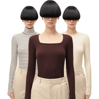 蕉内热皮501+保暖内衣女士秋衣氨基酸莫代尔抗菌防静电裸感可外穿显瘦 【高领】黑色 M