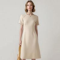 AQUASCUTUM 【经典高奢】春夏女士圆领优雅时尚短袖连衣裙