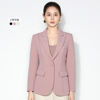 马天奴 MY TENO 简约戗驳领单扣设计明线装饰带盖口袋西装通勤女式纯色西服