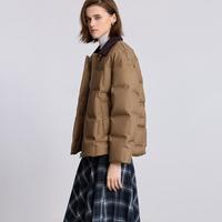 LILY 【2025冬季】复古撞色翻领90鸭绒休闲通勤百搭羽绒服外套女短款