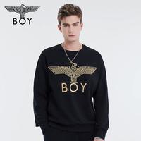 BOY LONDON 【黑金翎羽】男女同款上衣心形印花老鹰卫衣