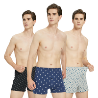 BXMAN纯棉宽松内裤男士平角裤柔软针织弹力阿罗裤 3条Y181511 175L