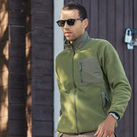 AKCLUB新复古回潮 轻便简约摇粒绒立领夹克男休闲外套AK男装2404227 浅军绿 L