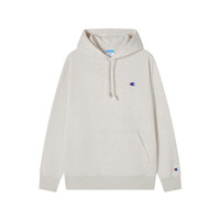 Champion冠军加绒卫衣男秋冬连帽加厚女刺绣潮牌套头上衣红色潮牌 米白色 S