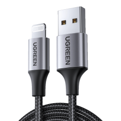 绿联 MFi认证快充 USB-A转Lightning数据线 黑色 1米