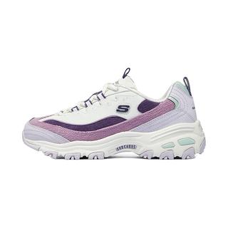 斯凯奇（Skechers）女鞋春季奶茶熊厚底增高老爹鞋百搭舒适潮流休闲运动鞋896276 紫色/多彩色/PRMT 37.5