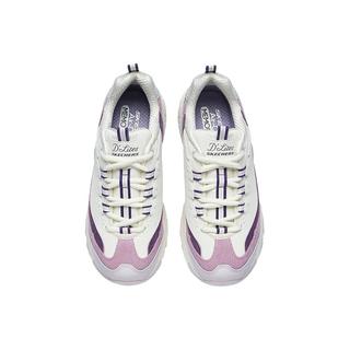 斯凯奇（Skechers）女鞋春季奶茶熊厚底增高老爹鞋百搭舒适潮流休闲运动鞋896276 紫色/多彩色/PRMT 37.5