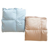 SNOWMAN 斯诺曼 羽绒膝盖被盖毯 便携式飞机毯 多功能办公室午休毯子披肩 沙发午睡小被子 蓝色 130*70cm