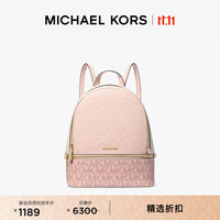 MICHAEL KORS 迈克·科尔斯 迈克高仕 MK Rhea Zip 中号老花通勤包 粉色/香草白 中号