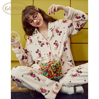 果壳(Gukoo)睡衣女冬季卡通iP联名毛绒舒适保暖女士家居服套装D 米奇套装 M