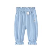 Tongtai 童泰 夏季防蚊裤女童女宝宝裤子轻薄女孩花边女婴松紧腰束口长裤