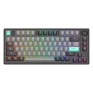 达尔优 EK75 76键 2.4G蓝牙 多模无线机械键盘 渣渣灰 梦遇HIFI轴 RGB