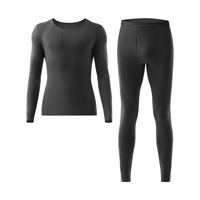 蕉内轻热皮501+保暖内衣男女士秋衣秋裤氨基酸亲肤抗菌显瘦套装多领型 【圆领】黑色-男士 XL