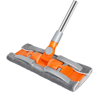 TEITEIRO 太太乐家居 太太乐平板拖把不锈钢伸缩杆木地板吸水扫把清洁布拖布墩布尘推 桔色