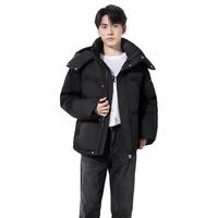 BOBBY BIZZ羽绒服男款2024冬季短款时尚百搭上衣95%白鹅绒加厚保暖外套 黑色 L 180斤左右