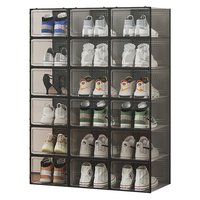 四万公里 透明鞋盒抽屉收纳盒大号鞋架鞋子收纳柜鞋柜家用储物盒8个