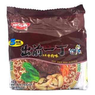出前一丁 日清 进口方便面 五香牛肉味91g*5袋 泡面拌面早餐零食中秋
