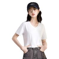 Baleno 班尼路 V领休闲女式T恤纯色简约时尚上衣纯棉夏季短袖休闲舒适体恤