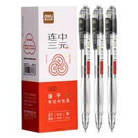 得力（deli）透明考试用笔高考中考用中性笔速干st头连中三元刷题事业考研考公备考0.5mm备考用 【一骑绝尘】8支笔+20支笔芯