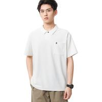 布衣传说 抗皱华夫格 刺绣polo衫短袖男士夏季半袖打底衫 白色 XL