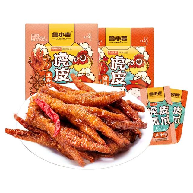 鲁小吉 德州扒鸡虎皮凤爪 160g*2袋 五香味+甜辣味