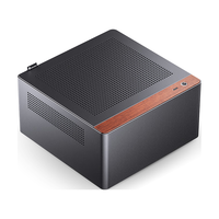 乔思伯(JONSBO)NV10 黑色 ITX迷你桌面机箱(3.3mm铝合金外壳/北美黑胡桃木/ITX版型/4.5L体积/PCIE4.0转接线)