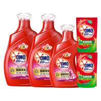 奥妙（OMO）全自动含金纺樱花护衣洗衣液3kgX2+2kg+除菌除螨400gX2 