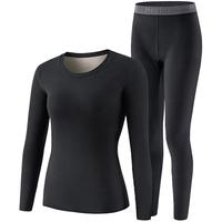 宝派保暖内衣男士套装羊绒暖护贴加绒7A抗菌打底衫秋衣秋裤秋冬季 羊绒暖护贴PLUS版女黑色 2XL 羊绒暖护贴女黑色