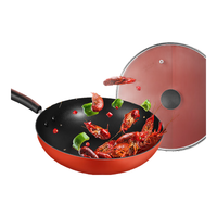 美亚（MEYER）红色系列不粘锅炒锅30cm 煎蛋牛排平底炒菜锅 燃气灶电磁炉适用 【红色系列】不粘锅 30cm