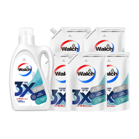 Walch威露士3x除菌洗衣液 浓缩酵素配方有效除菌99.9% 去污快洁除螨易漂 13.2斤（1.6L*1瓶+1L*5袋）