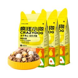 疯狂小狗 小耳朵冻干夹心鸭肉梨狗粮比熊泰迪小型犬幼成犬粮4.5kg箱装