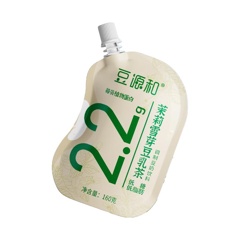 豆源 茉莉雪芽豆乳茶 低糖0反式脂肪酸 160g*8袋