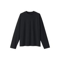 無印良品 MUJI(無印良品 )天竺织 长袖T恤 打底衫 圆领T恤 打底 黑色4s M