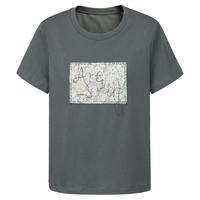 BASIC HOUSE/百家好简约圆领刺绣短袖T恤女2025夏季宽松休闲上衣 深灰色 S