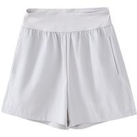 笛莎（DEESHA）童装儿童女童短裤2025夏季中大童休闲柔软速干短裤 浅灰 90