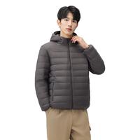 雪中飞 SNOWFLYING2025春男士鹅绒连帽轻薄羽绒服休闲商务纯色简约保暖