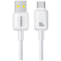 倍思 超级快充100W/66W Type-C数据线  冰透白 Type-C USB-A 100W 6A