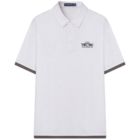 Teenie Weenie Men小熊男装POLO衫假两件2024夏季休闲潮流美式短袖 中灰色 180/XL