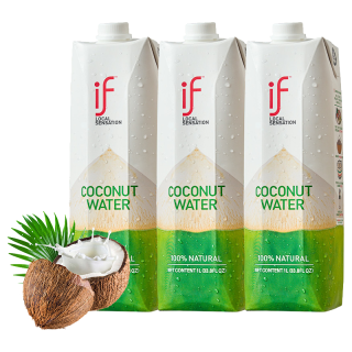 if 椰子水泰国天然纯椰子汁生榨椰青水无糖精1升l饮料