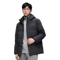 冬季保暖时尚连帽爸爸装短款明绗线羽绒外套男