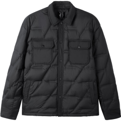 gxgjeans 美式翻领轻薄羽绒服 黑色