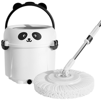 Maryya 美丽雅 旋转拖把家用一拖净免手洗2024款甩干一体带单桶套装拖地墩布 单桶旋转拖把⭐2布洗脱一体福猫