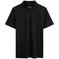 Calvin Klein【吸湿速干】运动24春夏男经典字母拉链半襟跑步POLO衫4MS4K170 001-太空黑 S