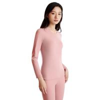 有棵树 YOUKESHU德绒保暖内衣女士发热加厚加绒秋衣秋裤女薄款套装打底衫内穿冬季 粉色 170/XL