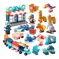 费乐（FEELO）大颗粒拼装积木玩具儿童男女孩百变动物2600