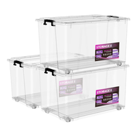 清野の木 经典系列 D052 带滑轮收纳箱 56L*3个