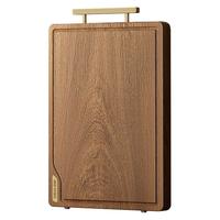 双枪 SUNCHA黑金檀木菜板整木砧板抗菌防霉家用乌檀木切菜案板34*22*2.5 【亚光金】34*22*2.5cm