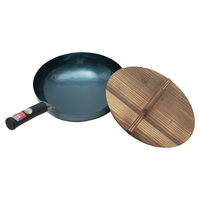 臻三环章丘铁锅无涂层不易粘锅炒菜锅两万锤熟铁炒锅二环宗师32cm 二环宗师古法烤蓝+锅盖 32cm